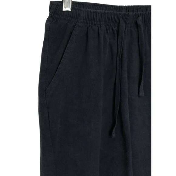 C.D. Petites Women’s Size Small Navy Blue Capri Pants Linen Style Lightweight - Picture 5 of 8